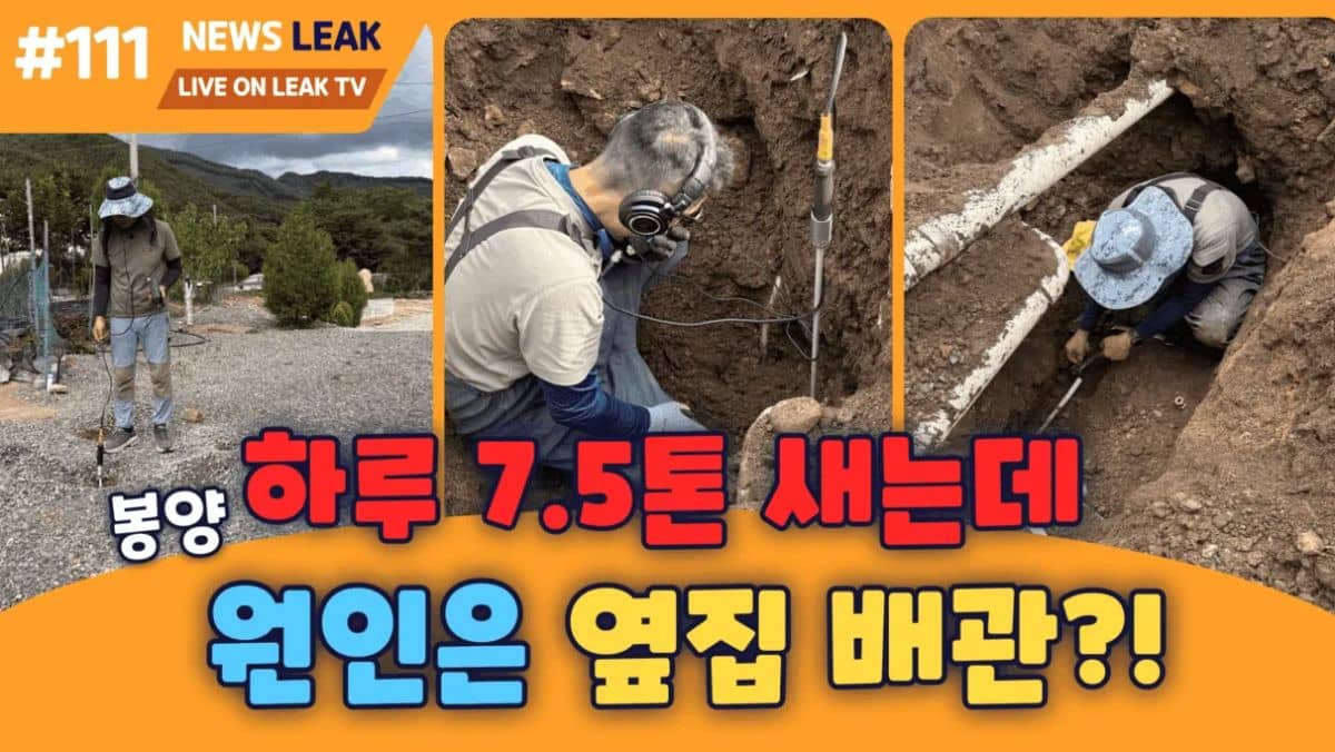 현장 요약 이미지와 누수 문제 썸네일